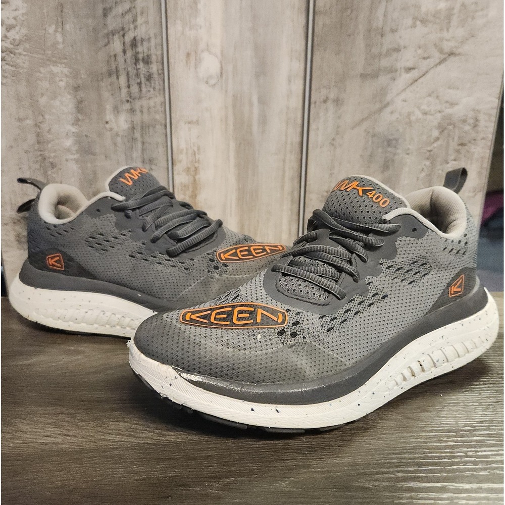 Keen WK400 Performance Shoes Walking Hiking Mens 7 Steel Gray Orange Comfort